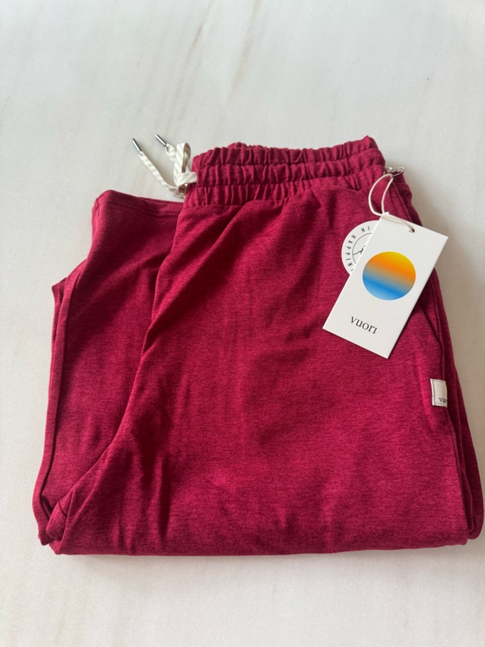 NEW NWT Vuori Women’s Halo Essential Wideleg Pant Size Small Strawberry Heather - Picture 8 of 10